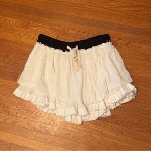 Free People Black and White Ruffled Skirt